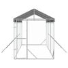 vidaXL Outdoor Dog Kennel Silver Galvanized steel, Polyethylene Large