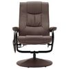vidaXL Massage Recliner With Ottoman Brown Faux Leather Standard Swivel