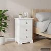 vidaXL Nightstand White MDF 13.8 x 12.6 x 23.2 in Bedside Table