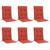 vidaXL Lowback Chair Cushion Set of 6 Melange Red 100% polyester