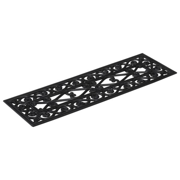 vidaXL Stair Tread Black Rubber 9.8 x 29.5 in Non-slip
