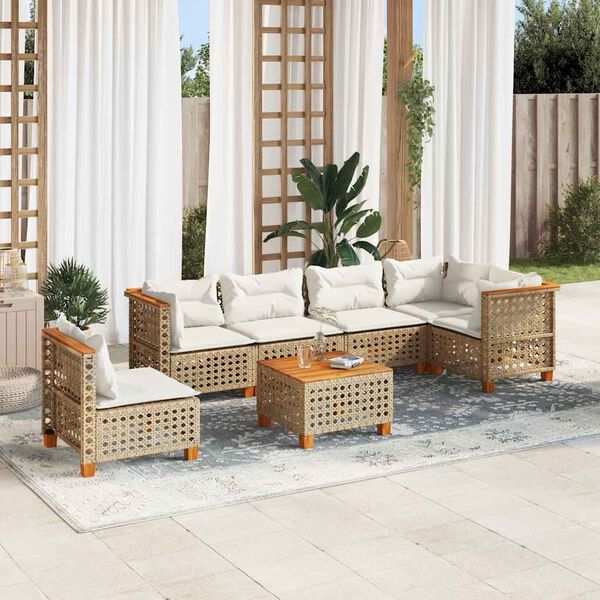 vidaXL Garden Sofa Set Beige