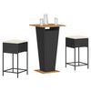 vidaXL Garden Bar Set Black, Cream White