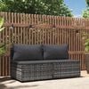 vidaXL Patio Middle Sofa Grey
