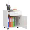 vidaXL Storage Cabinet High gloss white Engineered wood Compact Rollable