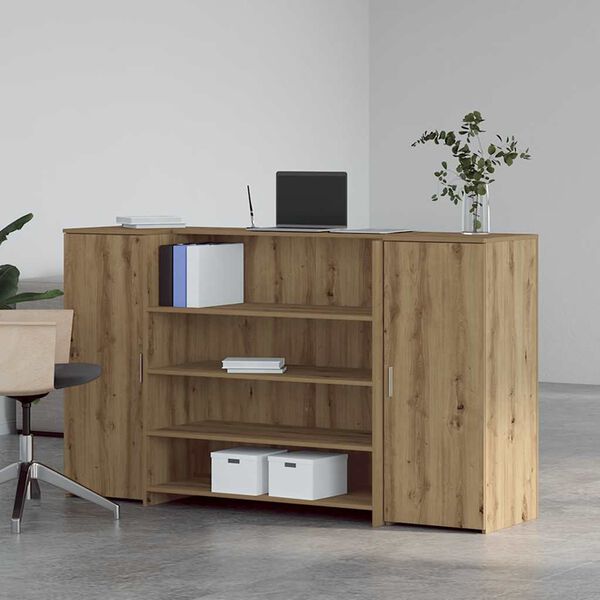 vidaXL Reception Desk Artisan oak Engineered wood Medium Reception Desk