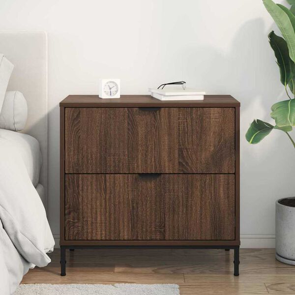 vidaXL Bedside Table Brown oak 63.5 x 36 x 61 cm Engineered wood