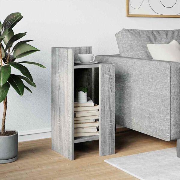 vidaXL Side Table Grey Sonoma Engineered Wood Small Side Table