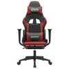 vidaXL Gaming Chair Black and Wine Red Faux leather, Metal, Plywood Medium