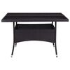 vidaXL Dining Table Black Poly Rattan, Steel, Tempered Glass Medium