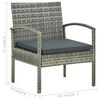 vidaXL Garden Sofa Set Poly rattan: Grey, Cushion: Dark grey