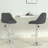 vidaXL Bar Stool Set of 2 Dark Grey Velvet (100% polyester), chromed steel