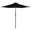 vidaXL Garden Parasol Black Polyester fabric, Steel pole Large Tiltable