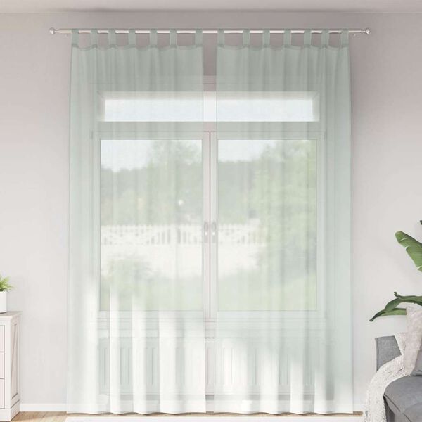 vidaXL Voile Curtains with Loops 2 pcs Light Grey 55.1x102.4"