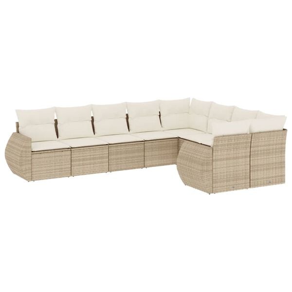 vidaXL Garden Sofa Set Beige and Cream White