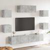 vidaXL 7 Piece TV Stand Set Concrete Gray Engineered Wood