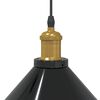 vidaXL Pendant Lamp Gloss black outside, White inside Metal Medium