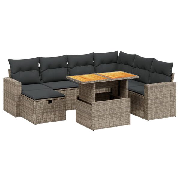 vidaXL Garden Sofa Set Grey