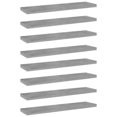 805131 vidaXL Bookshelf Boards 8 pcs Concrete Grey 40x10x1,5 cm Chipboard