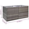 vidaXL Garden Planter Grey Steel frame, PE rattan Large Planters