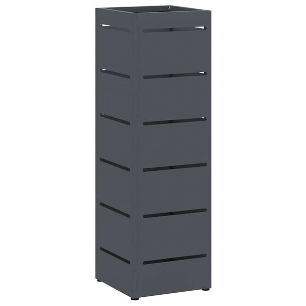 vidaXL Umbrella Stand Anthracite 15.5 x 15.5 x 49 cm Metal
