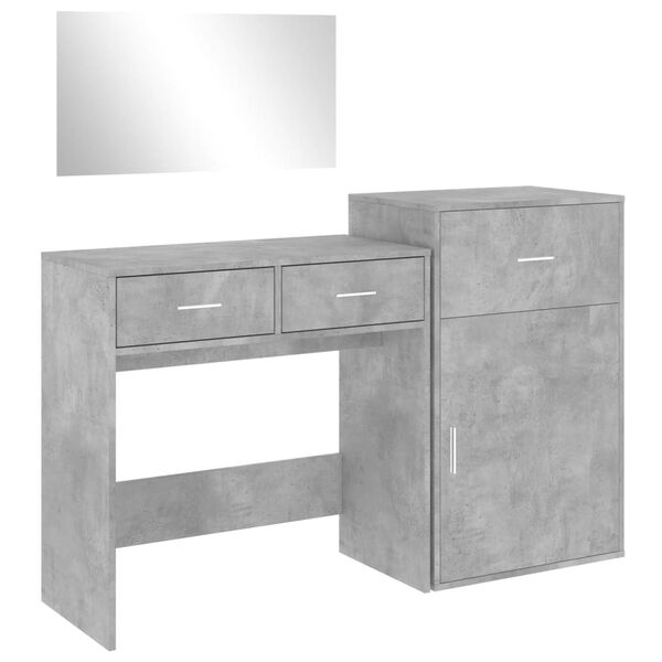 vidaXL Dressing Table Set Concrete Grey Engineered Wood Medium