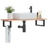 vidaXL Basin Shelf Wall Mounted Steel and Solid Wood Oak