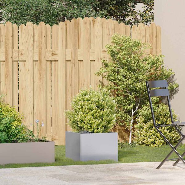 vidaXL Planter Galvanized steel Galvanized Steel Large Decorative Inlays