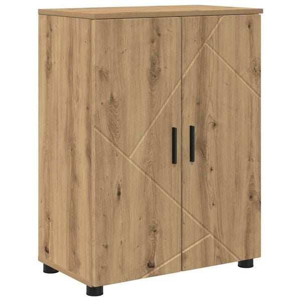 vidaXL Bathroom Cabinet with Door Artisan Oak 23.62 x 13.78 x 31.50 in