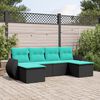 vidaXL Garden Sofa Set Black, Blue