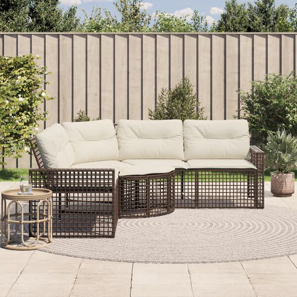 vidaXL Patio Sofa Brown, Cream white