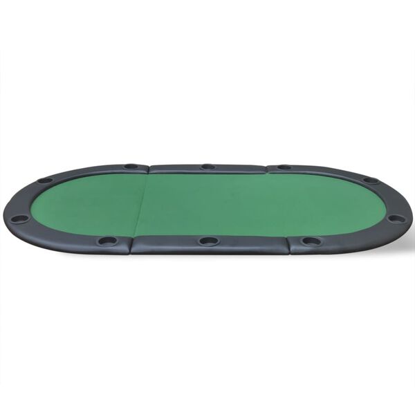 vidaXL Poker Tabletop Green and Black MDF and PVC