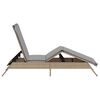 vidaXL Sun Lounger Beige, Light Grey Poly Rattan, Powder-Coated Steel