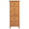 vidaXL Tall Chest of Drawers Oak Solid oak wood, MDF Tall