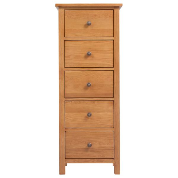vidaXL Tall Chest of Drawers Oak Solid oak wood, MDF Tall