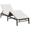 vidaXL Sun Lounger Black PE rattan Standard Sun Lounger Rectangular