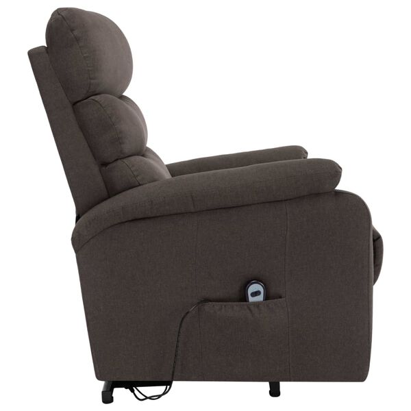 vidaXL Power Lift Massage Recliner Taupe Fabric