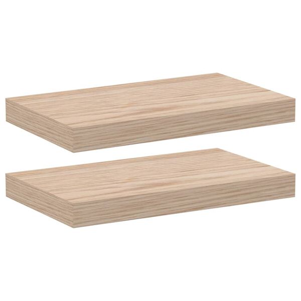 vidaXL Floating Shelf Set of 2 Oak