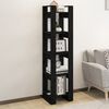 vidaXL Book Cabinet Black Solid Pine Wood Medium Book Cabinet