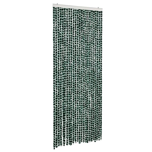 vidaXL Fly Curtain Green and White 39.4x78.7" Chenille