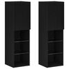 vidaXL TV Cabinet 2 pcs Black 12.01 x 11.81 x 40.16 in Engineered Wood