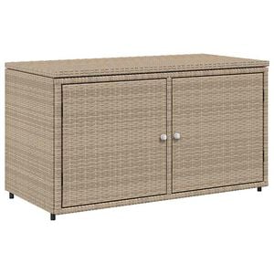 vidaXL Garden Storage Cabinet Beige PE Rattan 41.3 in x 21.7 in x 23.8 in