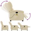 vidaXL Massage Recliner Chair Cream 100% polyester, metal, plywood Regular
