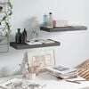 vidaXL Wall Shelf Set of 2 High gloss grey Honeycomb MDF, metal