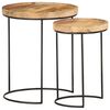 vidaXL Coffee Table Brown and black Solid mango wood, powder-coated steel