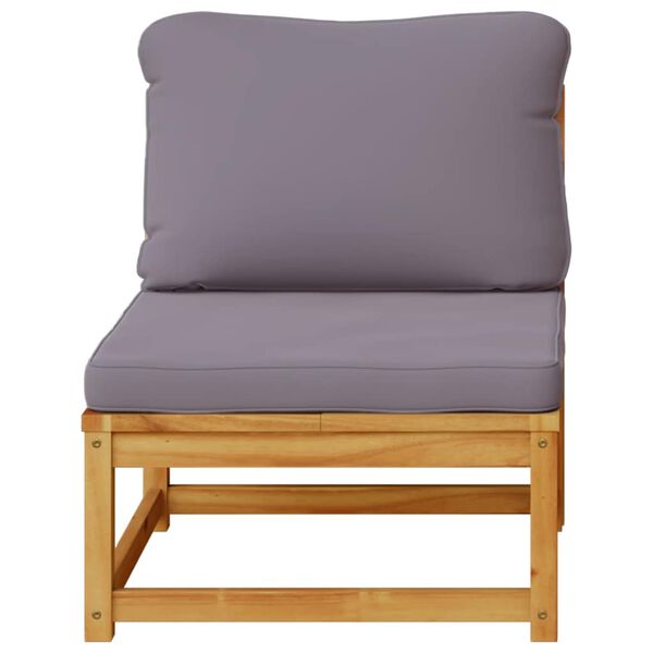 vidaXL Garden Sofa Dark Grey Solid Acacia Wood, Polyester, Foam Single