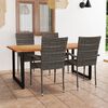 vidaXL 5 Piece Patio Dining Set Poly Rattan Gray
