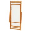 vidaXL Beach Chair Cream White Solid Eucalyptus Wood Medium Foldable