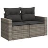 vidaXL Garden Sofa Set Grey PE Rattan 9 Piece Set Modular