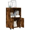 vidaXL Rolling Cabinet Smoked Oak Engineered Wood 21.7x15.7x35.8 in